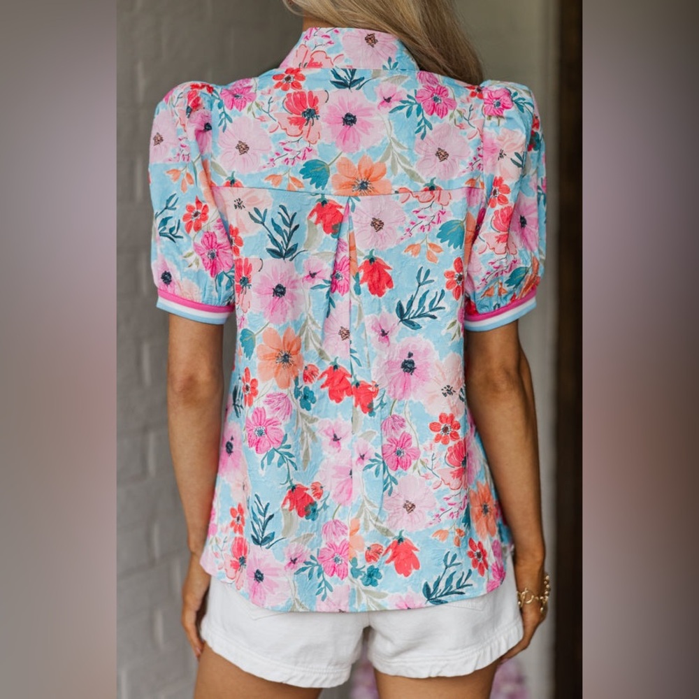 Umgee Pink Floral Blouse - Picture 4 of 11